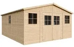 Holz Gartenschuppen - Abstellkammer mit Fenstern - H246 x 418 x 522 cm/ 20 m2