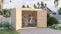 WOODTEX Naturbelassen Bikebox Ger&auml;teschrank Velo Rhombusprofil 18 Mm Fichtenholz,