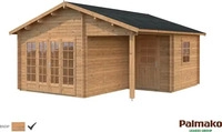 Gartenhaus Palmako Irene inkl. Fu&szlig;boden 565 x 598 cm tauchgrundiert braun