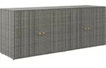 vidaXL Gartenschrank Grau 198x55,5x80 cm Poly Rattan - Grau