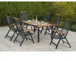 Merxx Gartenm&ouml;bel Set Tilos 7tlg., 6 Klappsessel, Tisch 150 x 90 cm-