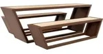HOME DELUXE Sitzgarnitur aus Stahl KOBON Braun - Germany - 2 x Bank + 1 x Tisch 