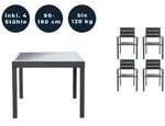 HOME DELUXE - Gartentisch ausziehbar - VERANO - ca. 90 (180) x 90 x 75 cm - inkl. 4