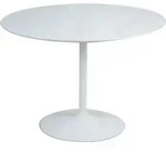 SalesFever Esstisch rund &Oslash; 110 cm | Tischplatte MDF Marmoroptik | Gestell Metall | B