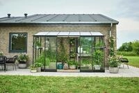 Anlehngew&auml;chshaus Halls Qube Lean-To 612 Sicherheitsglas 3 mm 188 x 374 cm schwarz