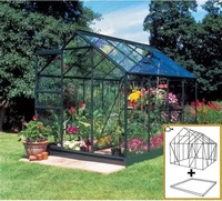 Halls F09895, Gew&auml;chshaus Halls Popular 86 Sicherheitsglas 3 mm 193 x 257 cm gr&uuml;n