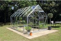 Gew&auml;chshaus Halls Universal 128 Sicherheitsglas 3 mm 257 x 384 cm aluminium
