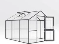 KGT Gew&auml;chshaus "Iris III" anthrazit-grau 7,5 m&sup2; 16 mm HKP