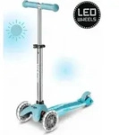 Micro Kinderroller Glow LED Aqua - Mini Micro Scooter mit LED Beleuchtung - Aqua