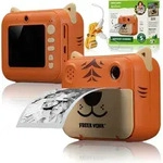 Freek Vonk x Bresser Kinder-Sofortbildkamera mit Drucker, Dualkamera, 24MP,...
