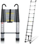 Fiqops Teleskopleiter Ausziehleiter Klappleiter Stabil Aluminium Stehleiter bis 150kg