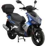 Mofaroller Mustang FI 50 ccm 25 kmh EURO 5 blau-grau inkl. Topcase - Blau/Grau
