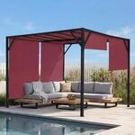 Pergola Baia, Garten Pavillon Terrassen&uuml;berdachung, stabiles 6cm-Stahl-Gestell...