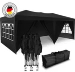 Kronenburg Faltpavillon 3x6m - Wasserfest, UV-Schutz 50+, 6 Seitenteile, Schwarz -