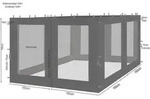 4 Seitenteile mit Moskitonetz f&uuml;r Rank Pavillon 3x3m Seitenwand Anthrazit RAL...