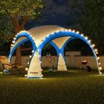 LED Event Pavillon 3,6 x 3,6m DomeShelter Garten Pavillion inkl. Solarmodul Pavilion
