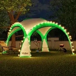LED Event Pavillon 3,6 x 3,6m DomeShelter Garten Pavillion inkl. Solarmodul Pavilion
