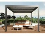 Pergola HWC-L46, Gartenpavillon Lamellen-Pavillon, 10cm-Aluminium-Gestell,...