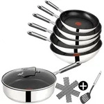 Tefal E30 Jamie Oliver Pfannen-Set Induktion 9 tlg -SET19- Schmorpfanne mit Deckel 25