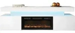 MIRJAN24 TV-Lowboard EF 2D Glossa mit Kamin, Realistische LED-Flamme, TV-Schrank,