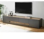 TV - Lowboard TV - Unterteil Center in grau matt und Eiche Wotan 220 cm -