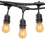 Lichterkette 10m warmwei&szlig; Retro-Design E27 f&uuml;r Innen & Au&szlig;en mit austauschbaren