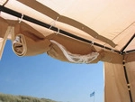2 Seitenteile mit PVC Fenster 300x193cm f&uuml;r Pavillon Sahara 3x3m Seitenwand Sand -