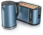 Arendo 2-teiliges Fr&uuml;hst&uuml;cksset - Edelstahl Wasserkocher 1,5l, 4-Scheiben