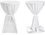 TexDeko Stehtischhussen Premium mit Schleifenband f&uuml;r Bistrotisch Bartisch Wei&szlig; &Oslash;