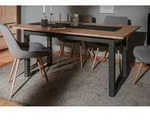 Finori Denver 50 Esstisch Industrie-Look mit U Gestell in Anthrazit - Braun/Grau
