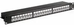 Goobay CAT 6a 19-Zoll (48,3 cm) Patch Panel, 24 Port, STP geschirmt, Schwarz