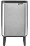 Brabantia BO M&uuml;lleimer HI 7 l Matt Steel Fingerprint Proof - Silber/Schwarz