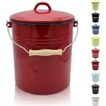 Karl Kr&uuml;ger M10R M&uuml;lleimer mit Deckel rot, 10 Liter - Rot