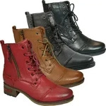 Mustang Damen Schn&uuml;rboot Stiefelette Kurzschaft Rei&szlig;verschluss Schn&uuml;rung 1229-513,