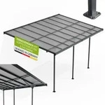 Juskys Terrassen&uuml;berdachung Borneo 5x3 m &ndash; Aluminium Terrassendach mit