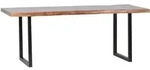MiaM&ouml;bel Esstisch Vanaja 180x90 cm Modern Massivholz Metall Teak Dunkelbraun -