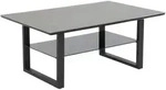 Hela Tische, Couchtisch Arne, Glasauflage 5mm Keramikoptik, Kufen-Metallgestell
