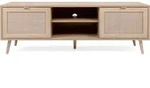 TV-M&ouml;bel Bilal 150cm 2 T&uuml;ren - Eiche/rafia - Wei&szlig;