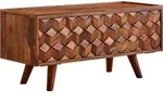 WOHNLING Lowboard Sheesham Massivholz 92x44x35 cm TV-Kommode mit Klappt&uuml;r...