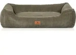 Knuffelwuff Hundebett aus Cord mit Handwebcharakter Olivia XL 105 x 75cm Khaki
