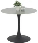 Runder Esstisch Paola - Tischplatte Sintered Stone Matt grau marmoroptik -