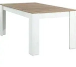 Esstisch - Eiche Sanremo - L&auml;rche Sibiu - 160 x 90 cm - Wei&szlig;/Braun