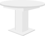 Esstisch - Wei&szlig; matt - &Oslash; 104 cm - ausziehbar - Wei&szlig;