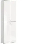 xonox.home - Hochschrank Projekt X 61x193x34 cm in wei&szlig; und wei&szlig; Hochglanz - Flu -