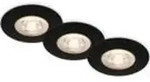 LED Einbauleuchten Bad Einbaulampen ultraflach IP65 Schwarz-Matt &Oslash;9cm Briloner -