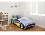 ACMA Jugendbett Kinderbett Auto-Bett Junior Cars Bett Komplett-Set mit Matratze,