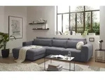 Barura Ecksofa 333 x 194 cm Dunkelgrau - Dunkelgrau
