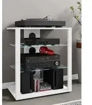 VCM Hifi Holz M&ouml;bel | Rack Schrank Phono Regal | 2 Glasb&ouml;den | Ma&szlig;e: H. 70 x B. 60