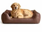 4L Textil MARIO Orthop&auml;disches Hundebett aus Kunstleder mit Visco-Schaumstoff,
