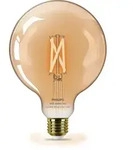 Philips Filament-Kugellampe Bernstein 7 W (entspr. 50 W) G125 E27, Wi-Fi/Bluetooth,